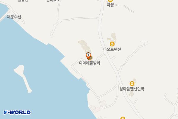 여수시 디마레풀빌라 위치 지도 — 전남광주통합특별시 여수시 돌산읍 평사로 143