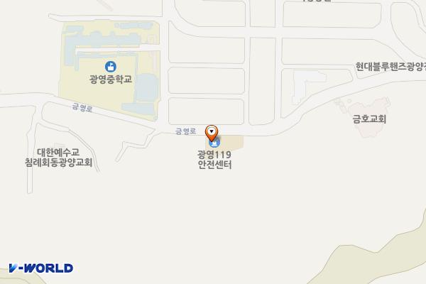 광양시 광영119안전센터 위치 지도 — 전남광주통합특별시 광양시 금영로 87