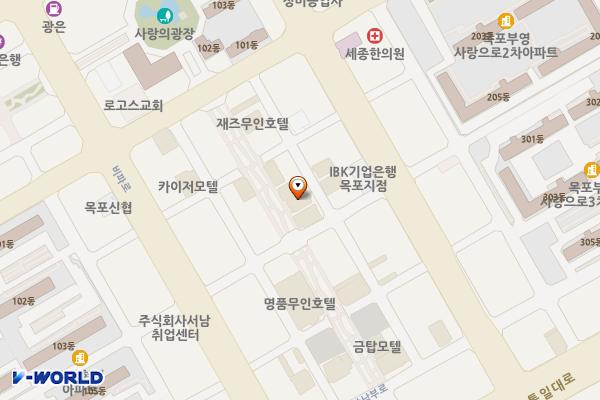 목포시 시티호텔 위치 지도 — 전남광주통합특별시 목포시 번영로 26
