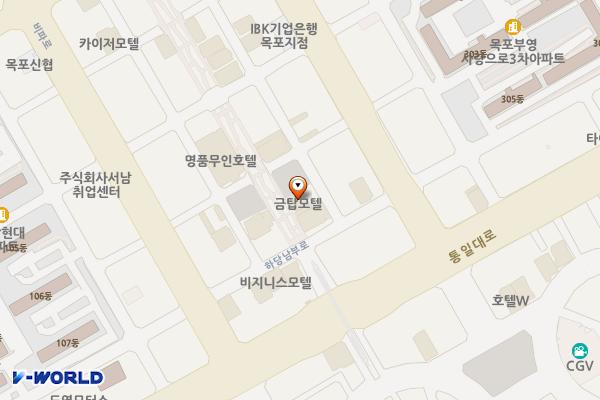 목포시 호텔야자목포평화광장점 위치 지도 — 전남광주통합특별시 목포시 하당남부로61번길 3