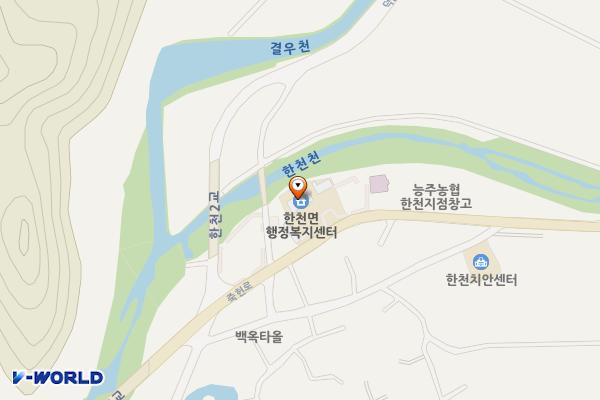 화순군 한천면행정복지센터 위치 지도 — 전남광주통합특별시 화순군 한천면 죽헌로 265