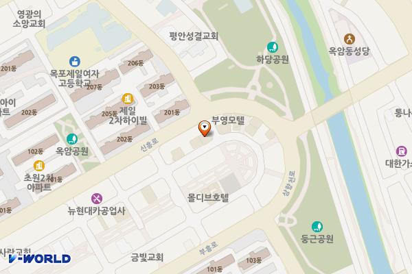 목포시 엠유모텔 위치 지도 — 전남광주통합특별시 목포시 옥암로54번길 41