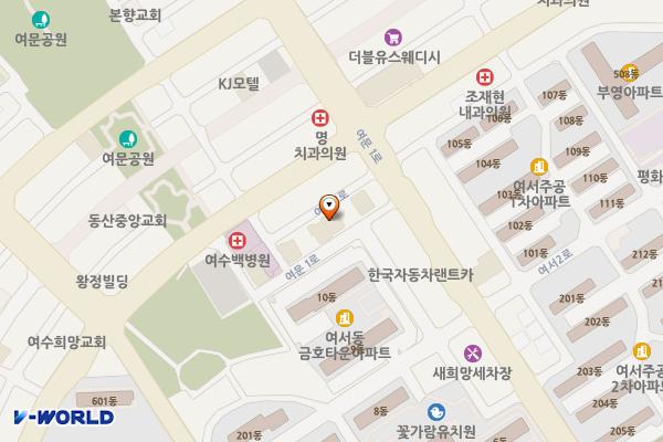 여수시 리모텔 위치 지도 — 전남광주통합특별시 여수시 여문1로 43-13