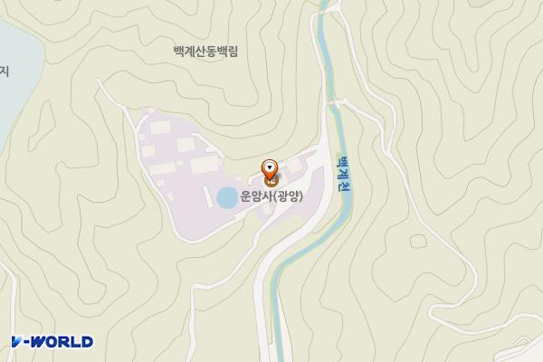 광양시 운암사사찰 위치 지도 — 전남광주통합특별시 광양시 옥룡면 운암길 83