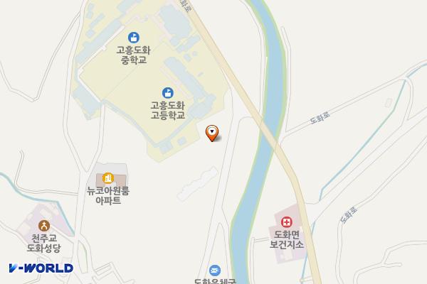 고흥군 도화우리식자재마트 위치 지도 — 전남광주통합특별시 고흥군 도화면 중심길 73