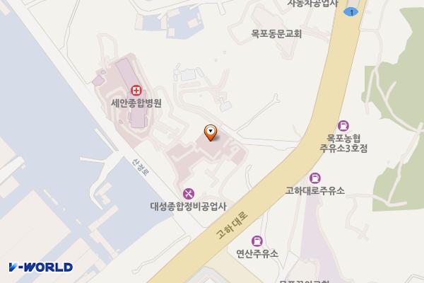 목포시 서해안장례식장 위치 지도 — 전남광주통합특별시 목포시 고하대로 797