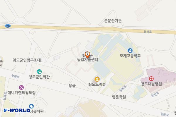 청도군농업기술센터주차장 위치 지도 — 경상북도 청도군 화양읍 청화3길10