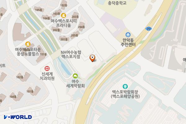 여수시 오션블루오피스텔 위치 지도 — 전남광주통합특별시 여수시 덕충안길 92