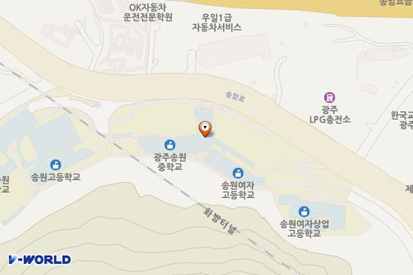 광주광역시 송원대학교 위치 지도 — 전남광주통합특별시 남구 송암로 73