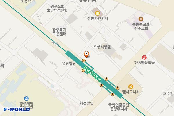 광주광역시 북구 신한은행광주지점 위치 지도 — 전남광주통합특별시 북구 금남로 133