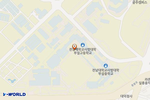 광주광역시 북구 전남대학교사범부설학교 위치 지도 — 전남광주통합특별시 북구 용봉로 77