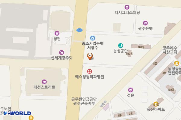 광주광역시 서구 다나메디컬센터 위치 지도 — 전남광주통합특별시 서구 죽봉대로 68