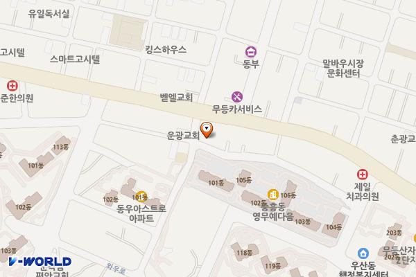 광주광역시 북구 골프존중흥우아한점 위치 지도 — 전남광주통합특별시 북구 서방로40번길 3