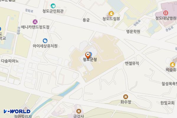 청도군청공영주차장 위치 지도 — 경상북도 청도군 화양읍 청화로 70