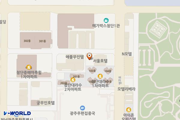 광주광역시 광산구 다윈오피스텔 위치 지도 — 전남광주통합특별시 광산구 임방울대로825번길 60-26