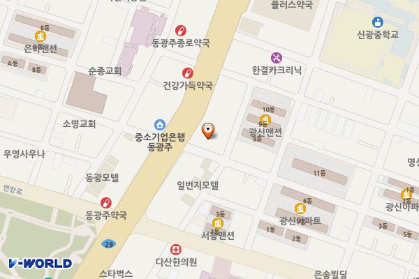 광주 북구 케이티두암빌딩 위치 지도 — 전남광주통합특별시 북구 동문대로 170