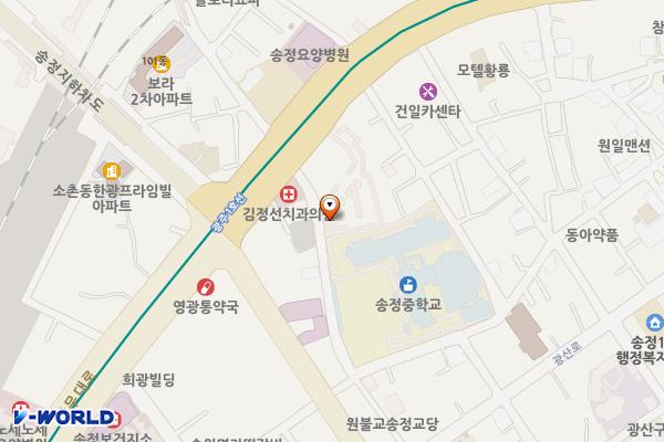 광주 광산구 케이티송정빌딩 위치 지도 — 전남광주통합특별시 광산구 상무대로 268