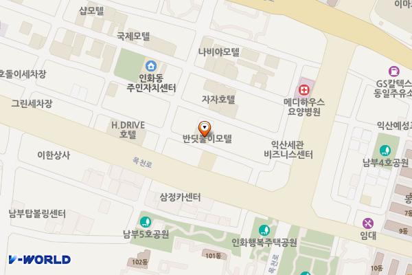 전북 익산시 서재호텔 위치 지도 — 전북특별자치도 익산시 인북로2길 49-1