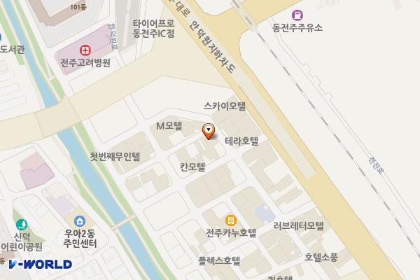 전주시 홍콩모텔 위치 지도 — 전북특별자치도 전주시 덕진구 산정3길 27