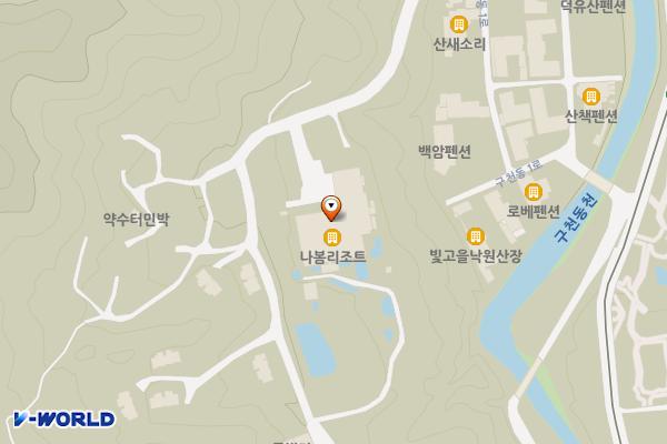 무주군 나봄리조트 위치 지도 — 전북특별자치도 무주군 설천면 월곡길 45