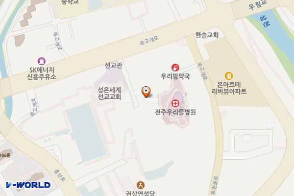 전주시 성은세계선교교회 위치 지도 — 전북특별자치도 전주시 완산구 쑥고개로 384-11