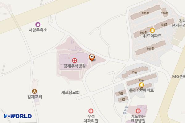 김제시 김제우석병원 위치 지도 — 전북특별자치도 김제시 서암4길 45