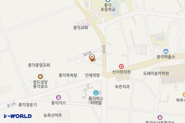 풍각우체국옆주차장 위치 지도 — 경상북도 청도군 풍각면 헐티로 235