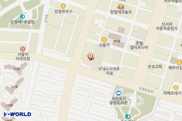 서귀포시 빠레브호텔 위치 지도 — 제주특별자치도 서귀포시 김정문화로 15