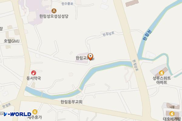 제주시 한림교회 위치 지도 — 제주특별자치도 제주시 한림읍 한림로14길 13