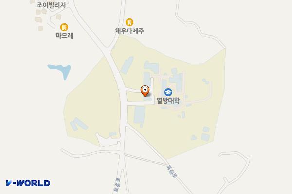 제주시 열방대학제주캠퍼스 위치 지도 — 제주특별자치도 제주시 조천읍 북흘로 135