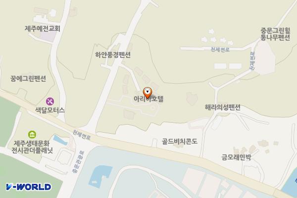서귀포시 아리아호텔 위치 지도 — 제주특별자치도 서귀포시 중문관광로 23-1