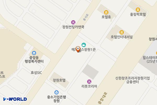 창원시 중앙블루힐스 위치 지도 — 경상남도 창원시 성산구 용지로 56