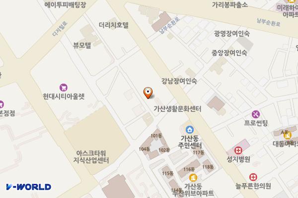 서울시 금천구 가산지웰에스테이트2차 위치 지도 — 서울특별시 금천구 가산로9길 12-8