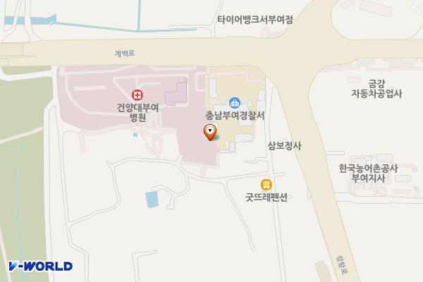 부여군 건양대부여병원 위치 지도 — 충청남도 부여군 부여읍 계백로 200