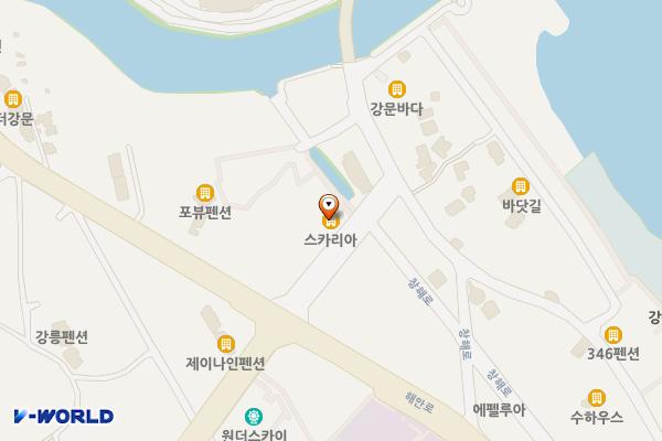 강릉시 스카리아풀빌라펜션 위치 지도 — 강원특별자치도 강릉시 난설헌로 261
