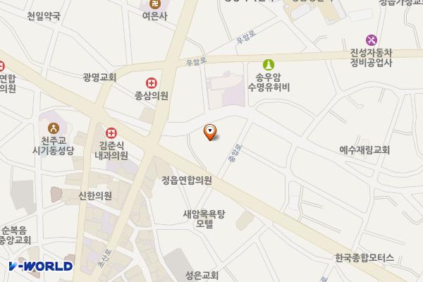 조곡천 들풀마당 위치 지도 — 전븍특별자치도 정읍시 시기동 364