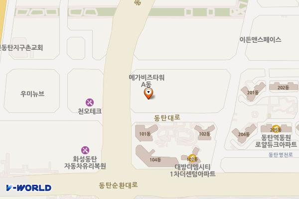 화성시 센테라IT타워2차 위치 지도 — 경기도 화성시 동탄대로 636-1