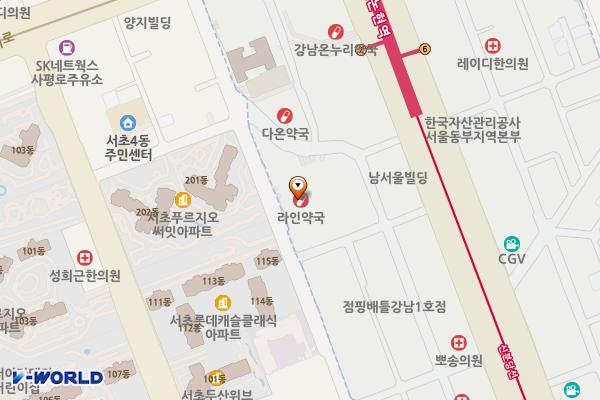 서울시 서초구 디오빌강남 위치 지도 — 서울특별시 서초구 서초대로73길 54