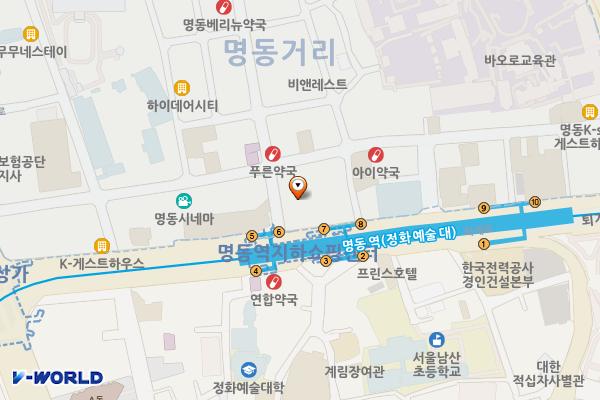서울시 중구 하이헤리엇 위치 지도 — 서울특별시 중구 퇴계로 123