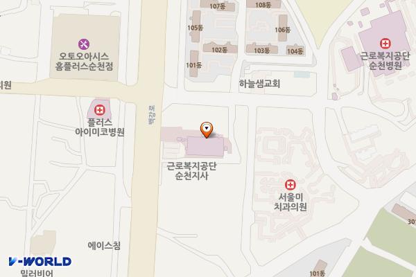 순천시 미즈여성아동병원 위치 지도 — 전남광주통합특별시 순천시 조례1길 10-26