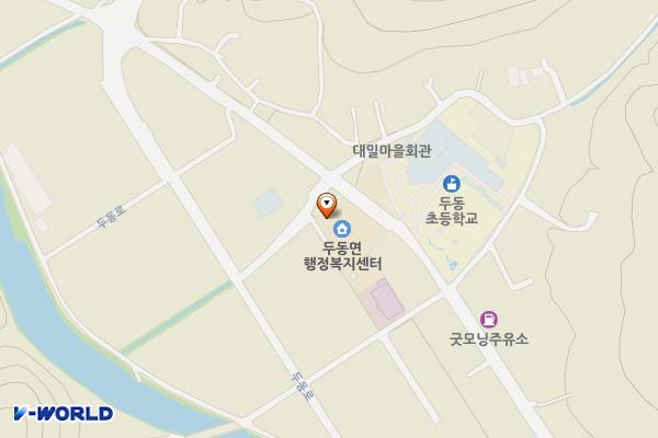 울산시 울주군 두동면사무소 위치 지도 — 울산광역시 울주군 두동면 대밀길 24