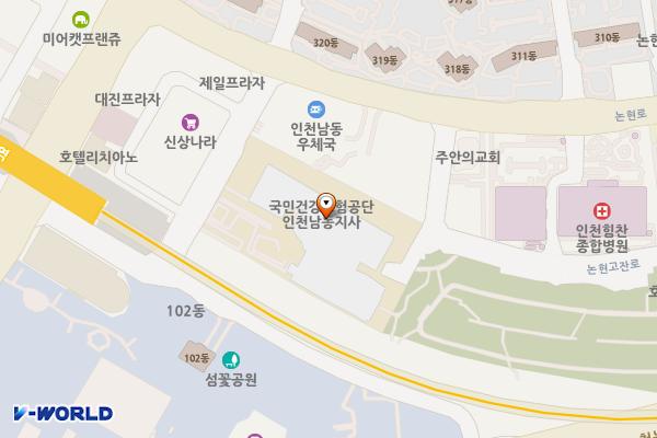 인천시 남동구 LH인천지역본부 위치 지도 — 인천광역시 남동구 논현로46번길 23