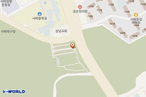 창원시 가음정공원늘푸른테니스장 위치 지도 — 경상남도 창원시 성산구 신사로 173