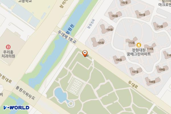 창원시 대원레포츠공원창원천변 위치 지도 — 경상남도 창원시 성산구 두대로 46