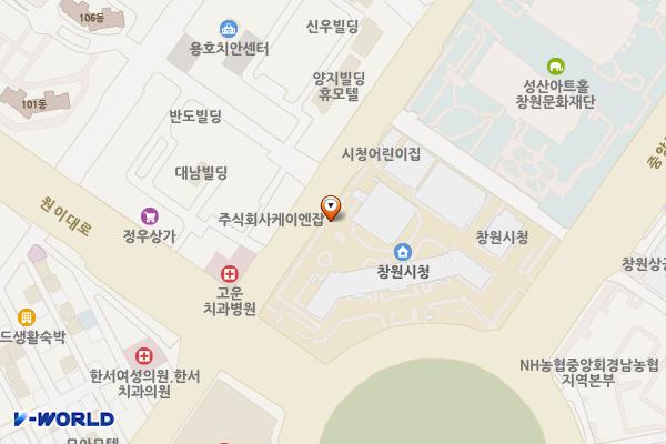 창원시 창원시청 위치 지도 — 경상남도 창원시 성산구 중앙대로 151