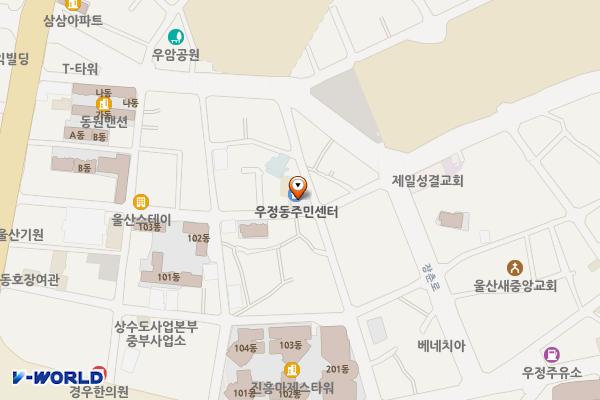 울산시 중구 우정동행정복지센터 위치 지도 — 울산광역시 중구 당산5길 41