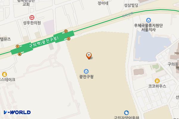 이스트폴P1(NC킴스클럽메가박스) 위치 지도 — 서울특별시 광진구 아차산로 402