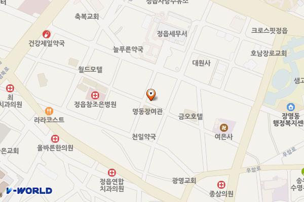 새암로 도심공영주차장 위치 지도 — 전북특별자치도 정읍시 중앙2길 27