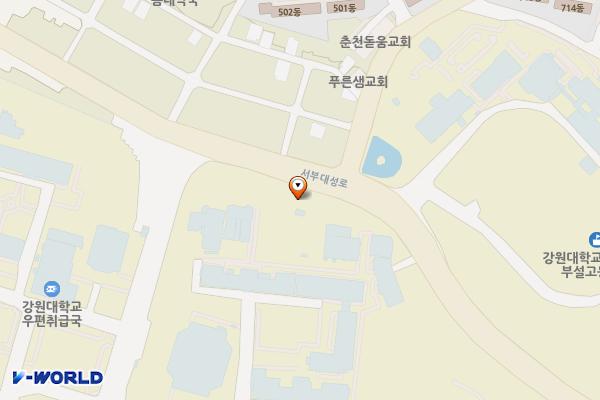 강원 춘천시 강원대학교후문도화골공영주차장 위치 지도 — 강원특별자치도 춘천시 서부대성로 252 도화골공영주차장