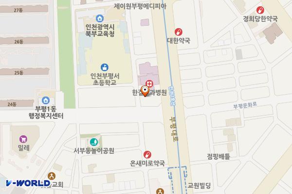 인천시 부평구 와이디타워 위치 지도 — 인천광역시 부평구 부평문화로 55